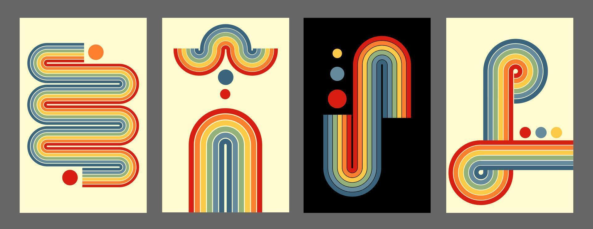 Vintage colorful banner with stripes, background. vector