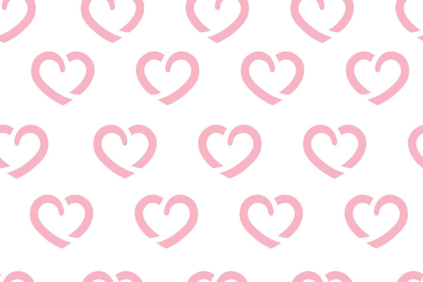 pink seamless heart pattern on white background, romantic love design vector