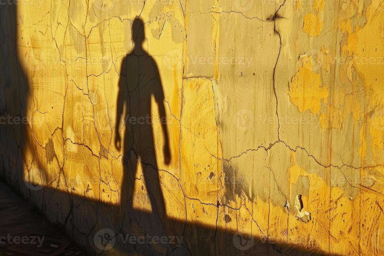 Shadow of a man on a wall photo
