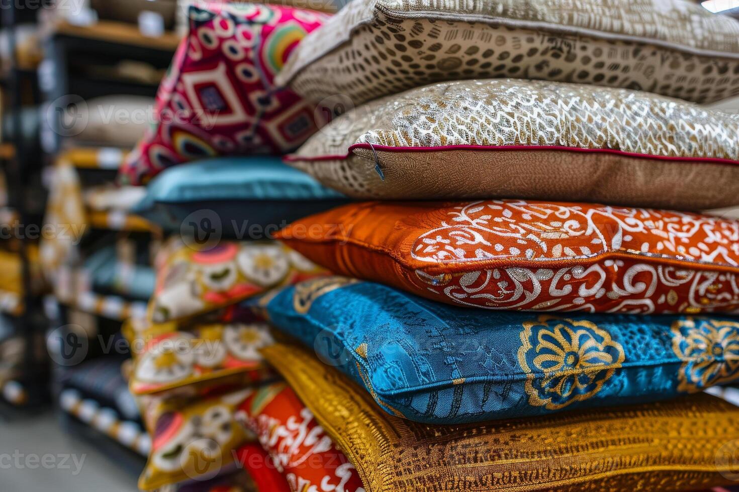 A stack of pillows photo