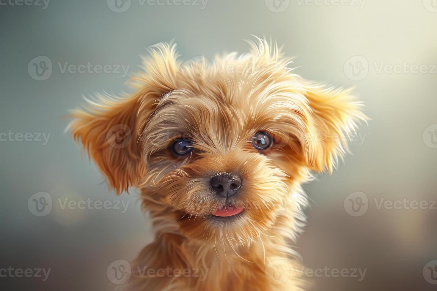A cute little dog with a tongue sticking out photo