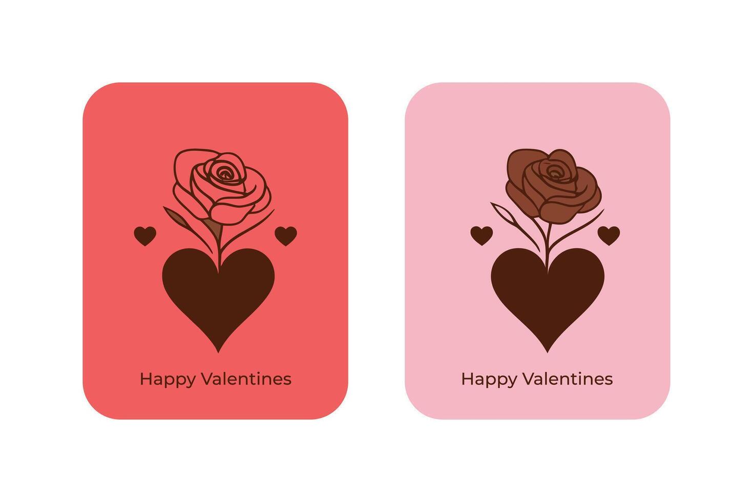 Romantic Valentine's Day Card Set Beautiful Floral Heart Designs with Sophisticated Typography. Perfect for Ads, Posters, Covers vector
