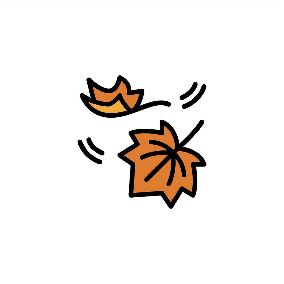 Autumn leaves icon illustration vector