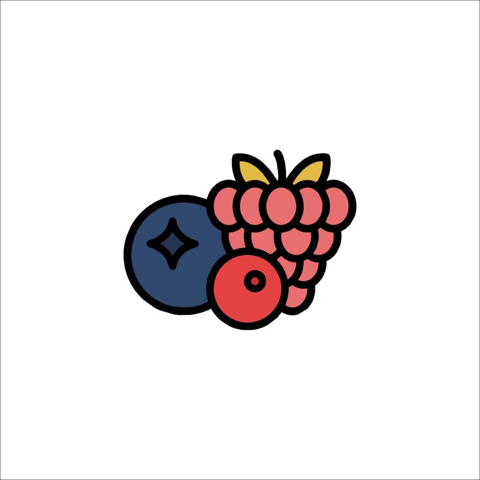 A fruit icon with berries and a star vector