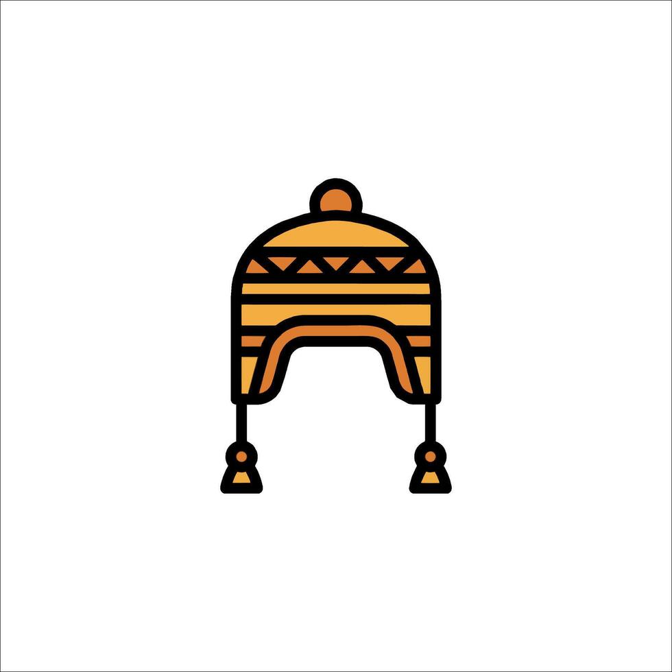 A hat icon in a flat style vector