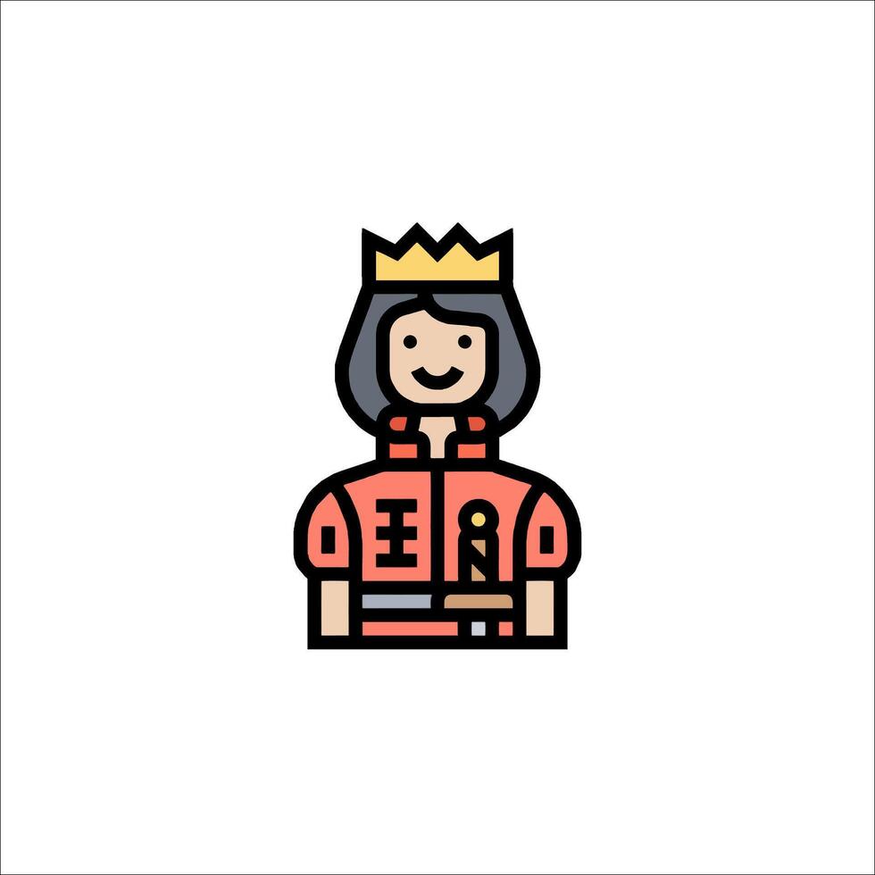 A cartoon king with a crown on his head vector