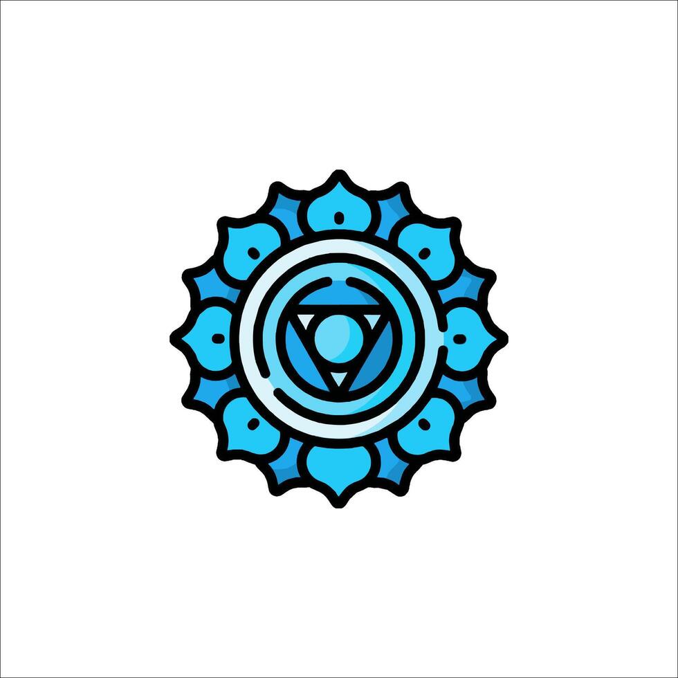 The chakra symbol in blue and black vector