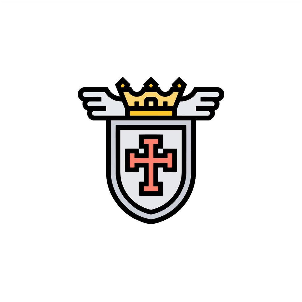 A shield with a crown on it vector
