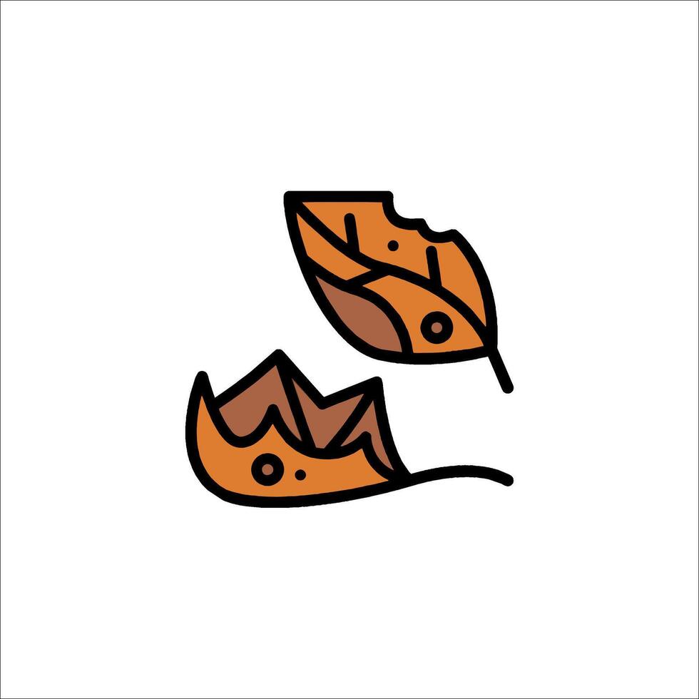 A leaf icon with a fish in it vector