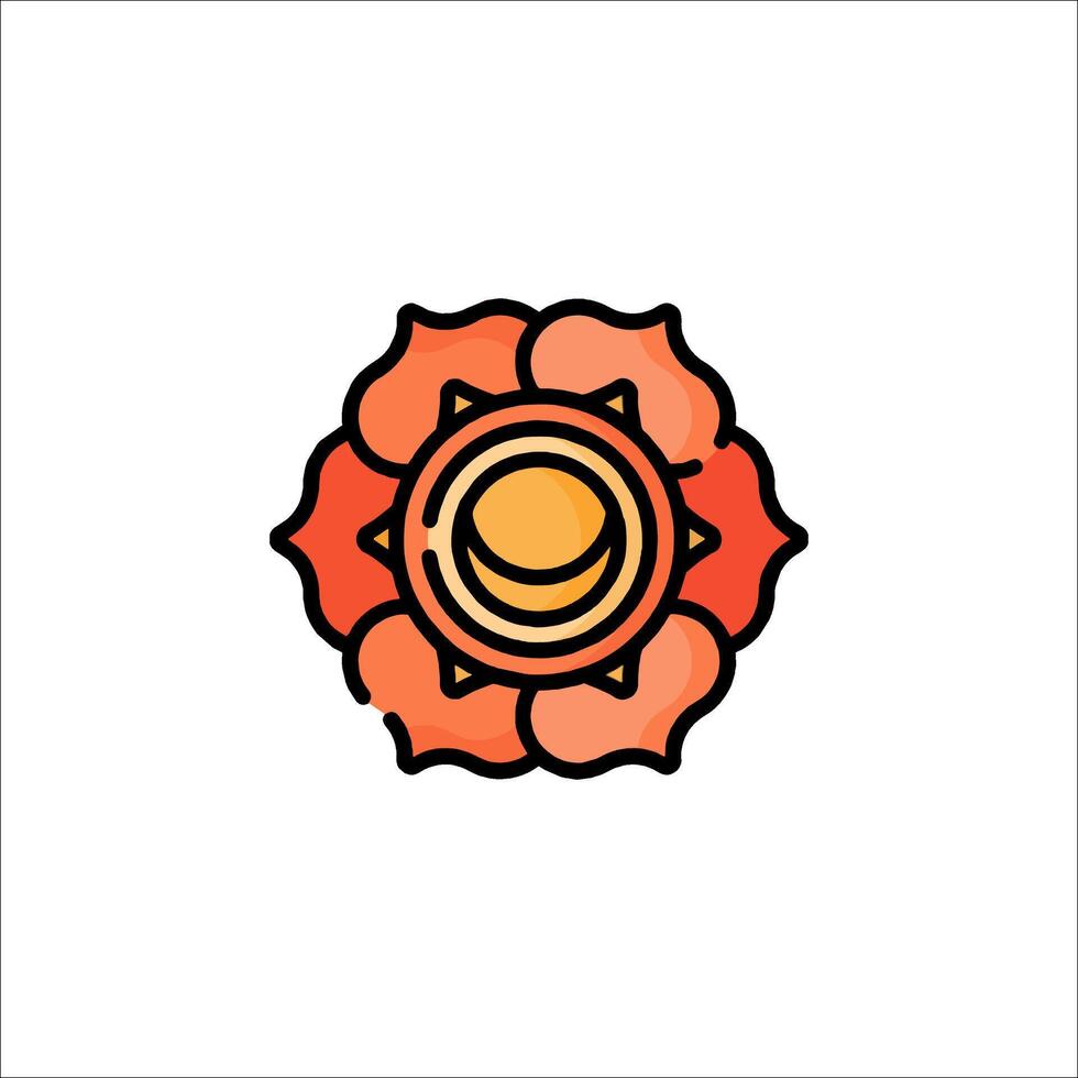 A flower with a smile on it vector