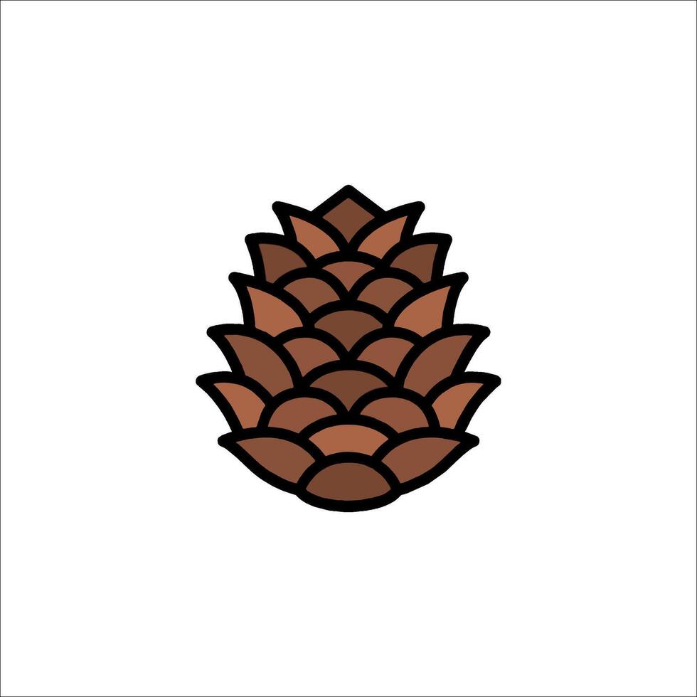 A brown pine cone icon on a white background vector