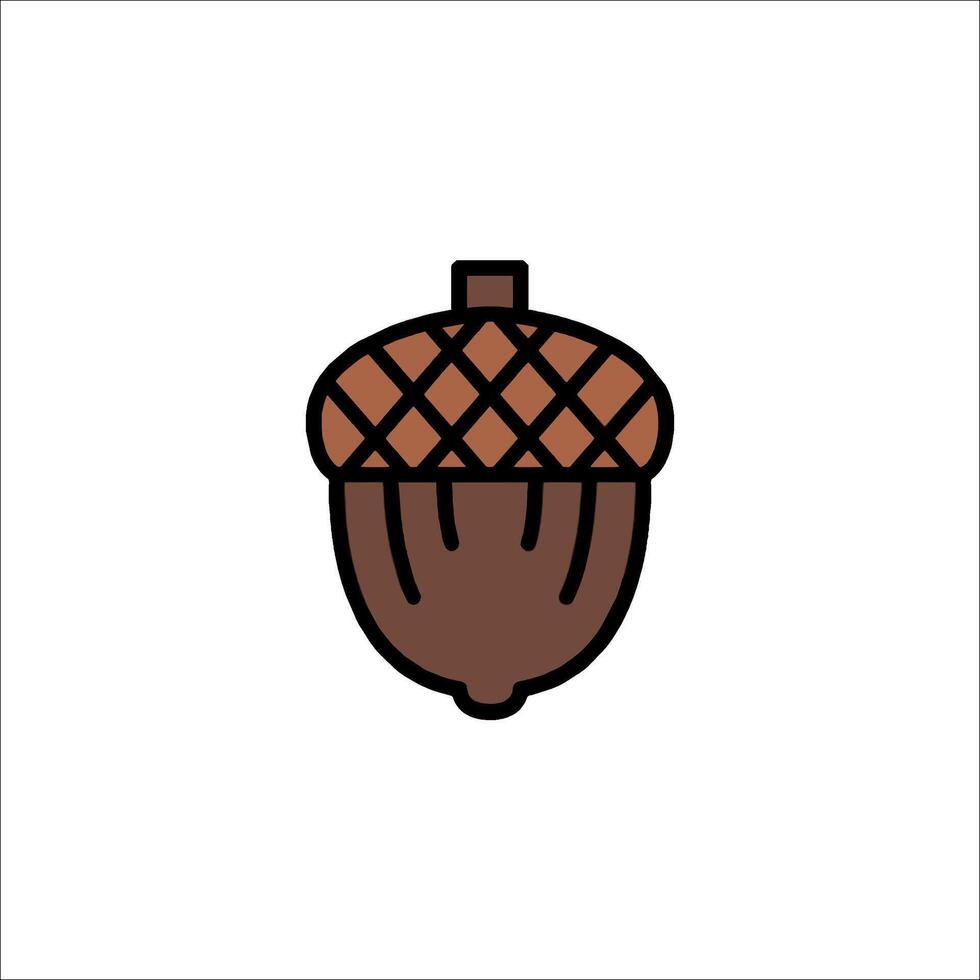 A brown acorn icon on a white background vector