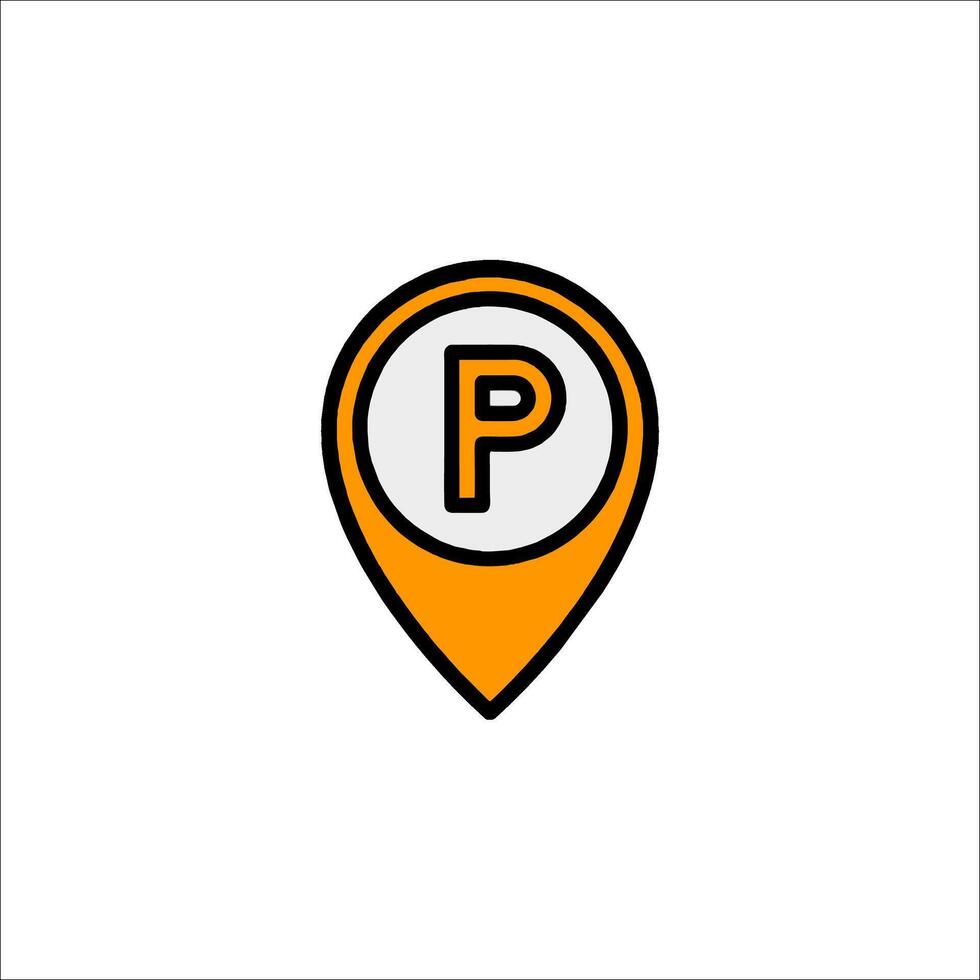 Parking pin icon illustration vector
