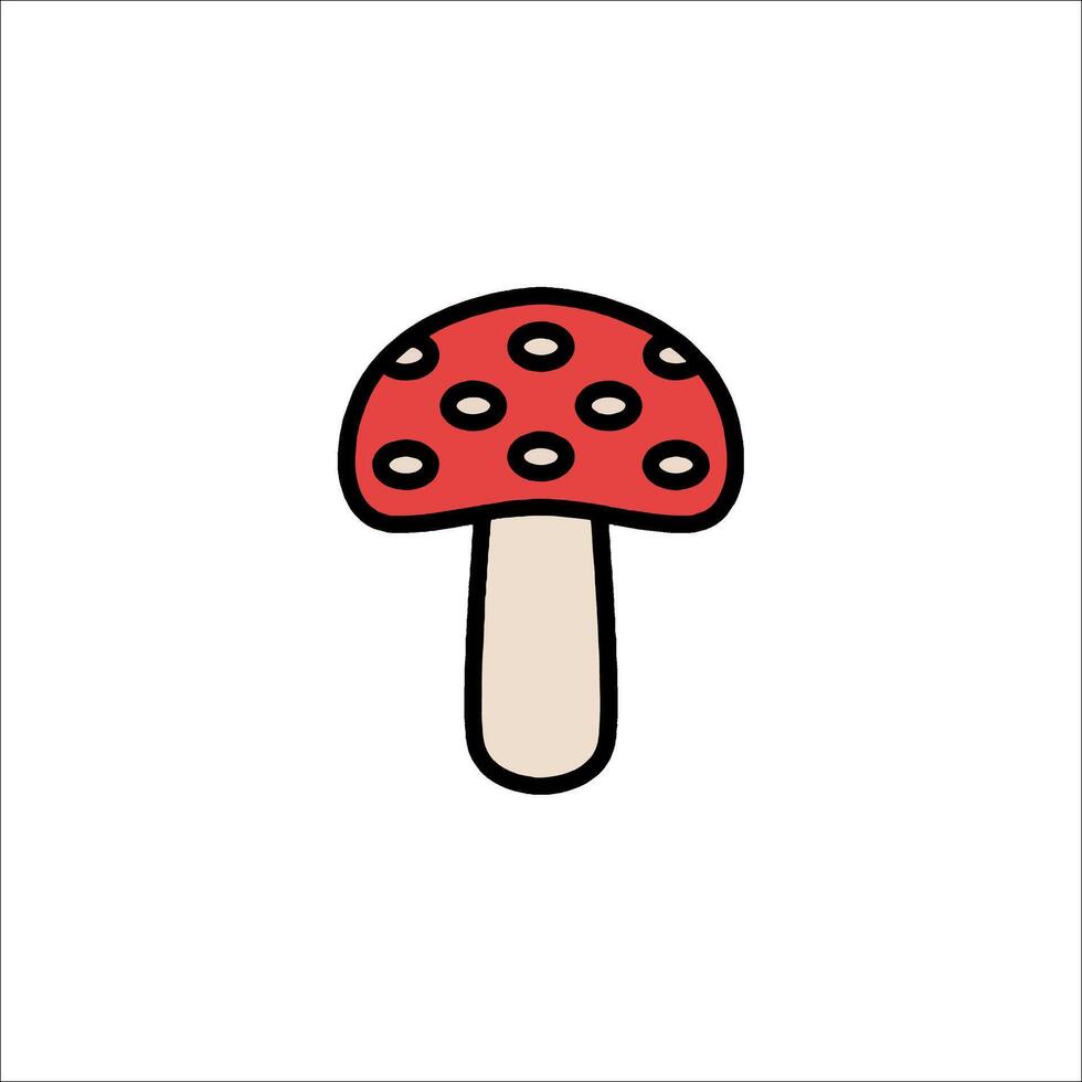 A mushroom icon in a flat style vector