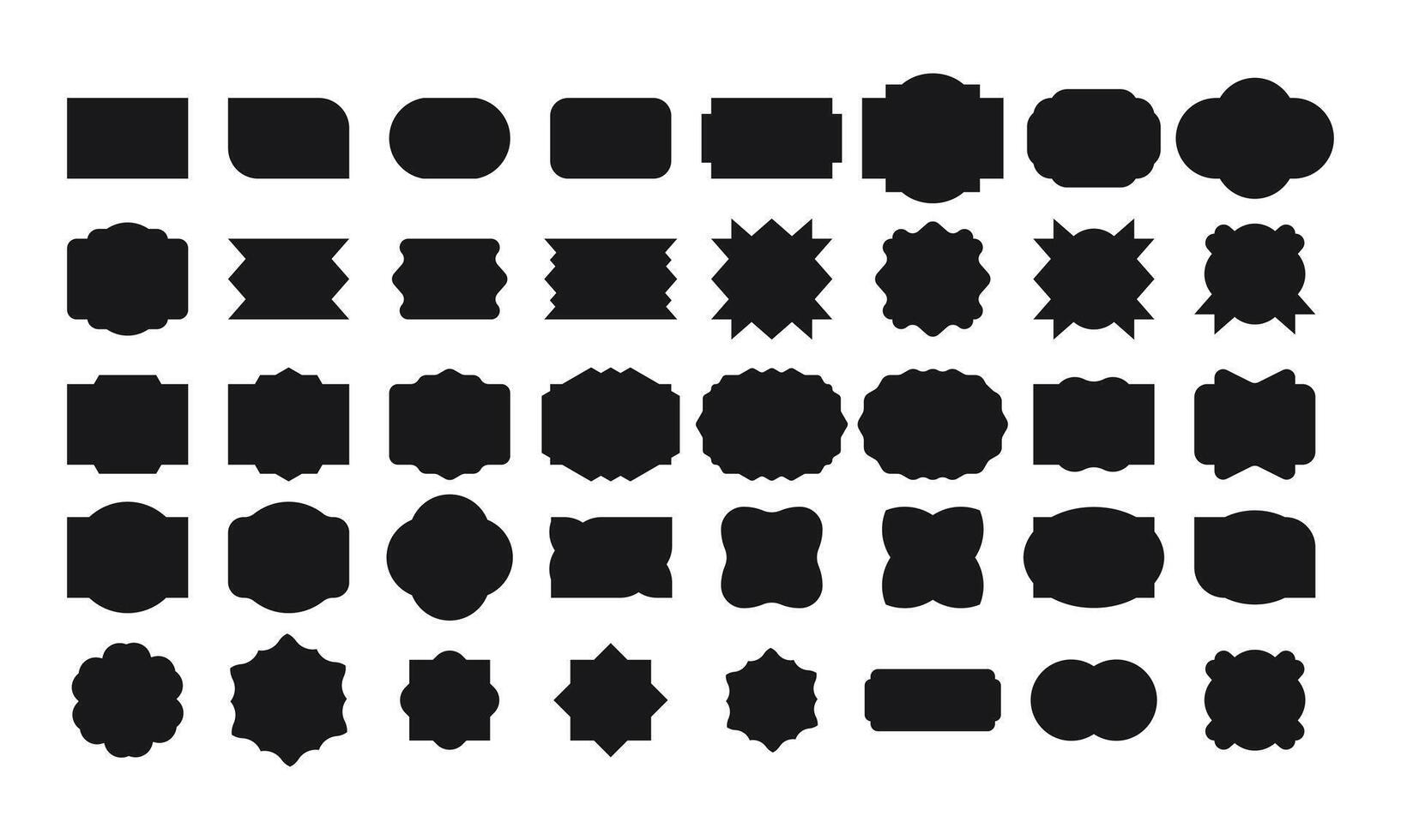 Set of Label silhouette design illustration. vector
