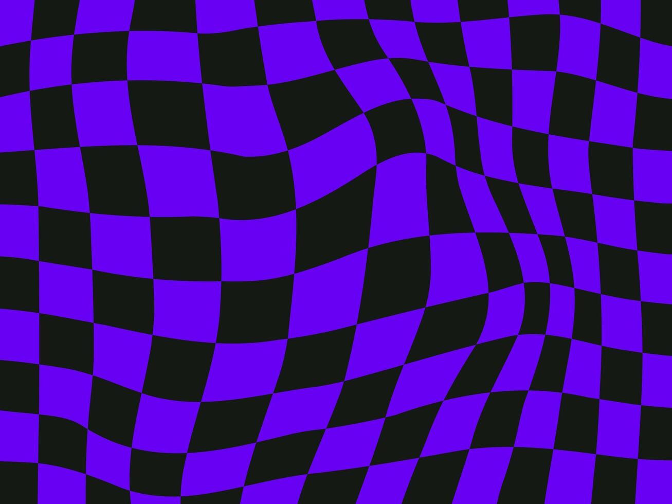 Psychedelic acid background. Surreal abstract wallpaper, checkered illustration in groovy style. Brignt blue wavy checkerboard design. vector