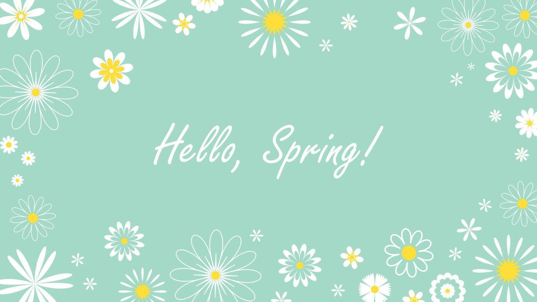 Greeting banner with inscription hello spring vector
