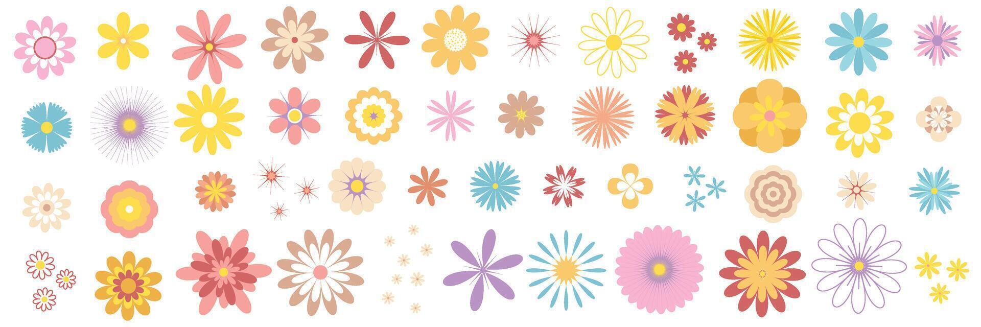 Big set of spring flowers vector