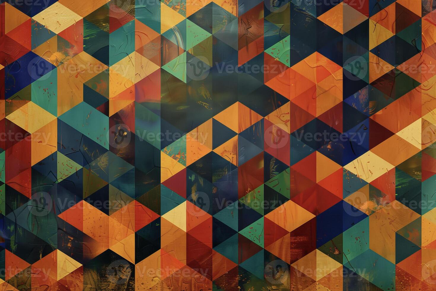 Abstract geometric pattern with many different colors photo