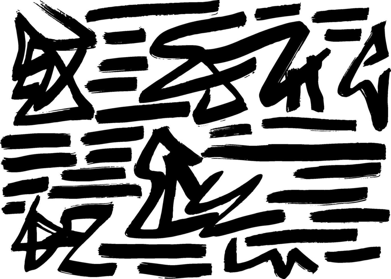 Hand Drawn Abstract Brush Contemporary Pattern vector