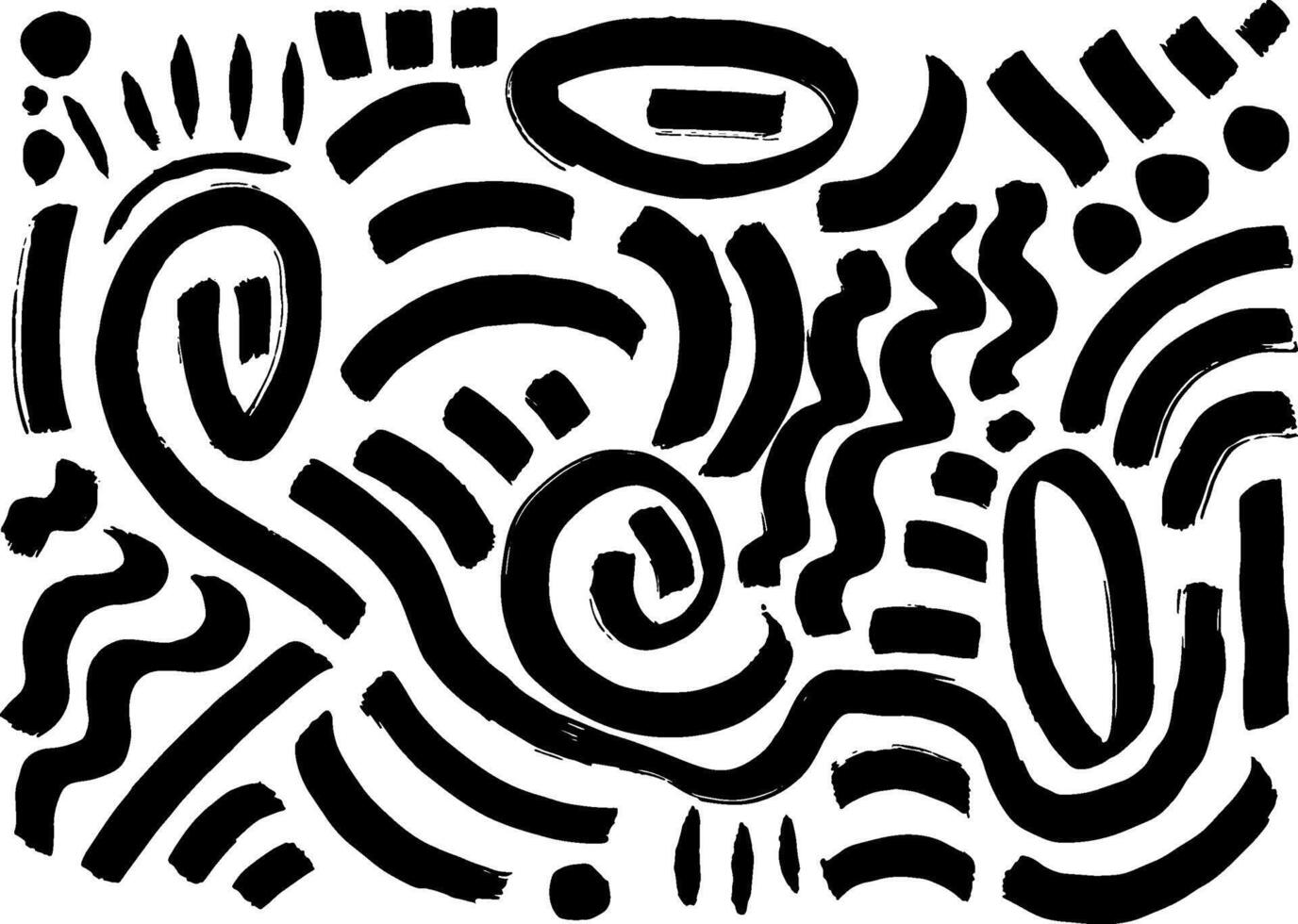 Hand Drawn Abstract Brush Contemporary Pattern vector
