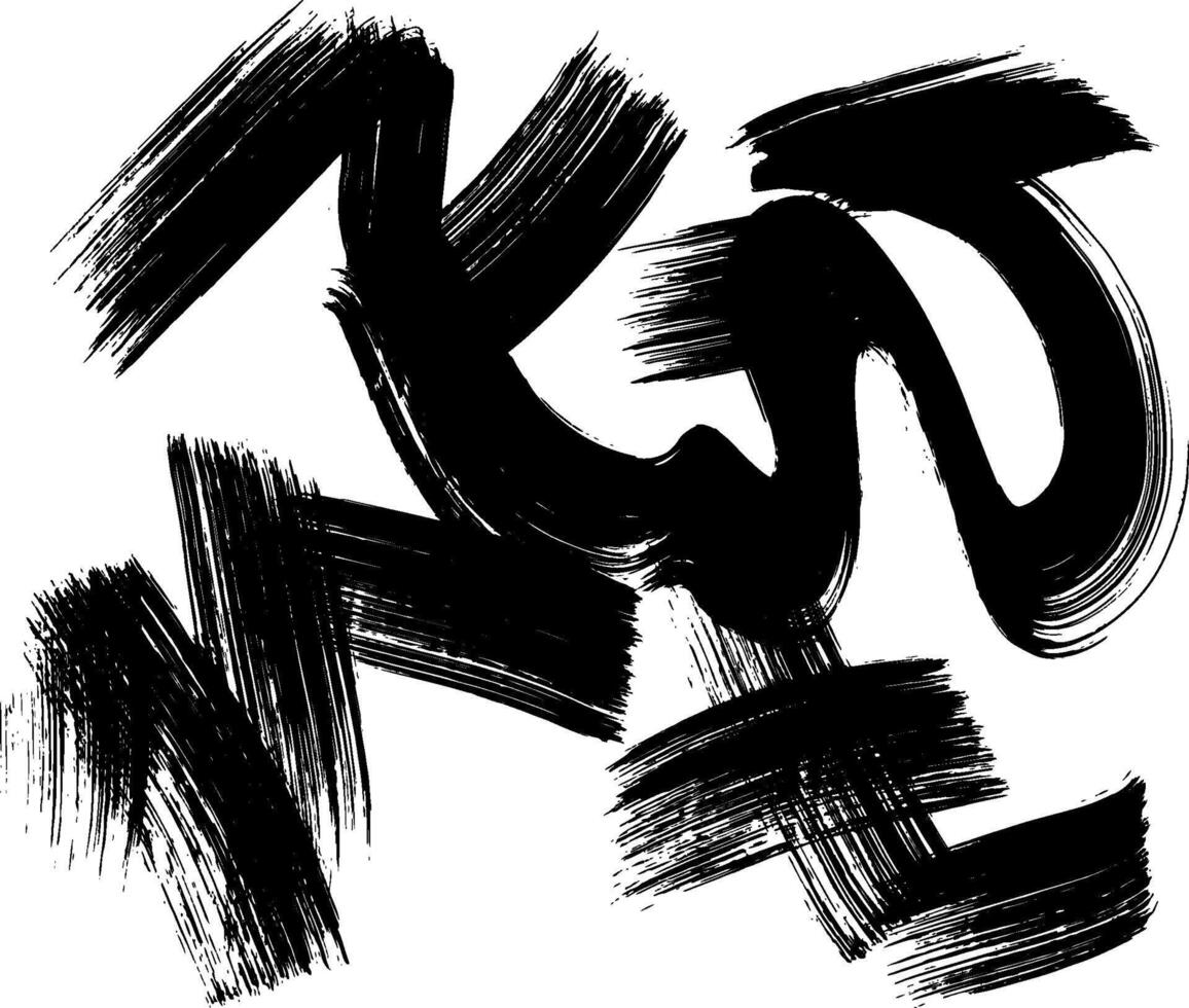 Random Free Hand Abstract Brush Hand Drawing. Illustration vector