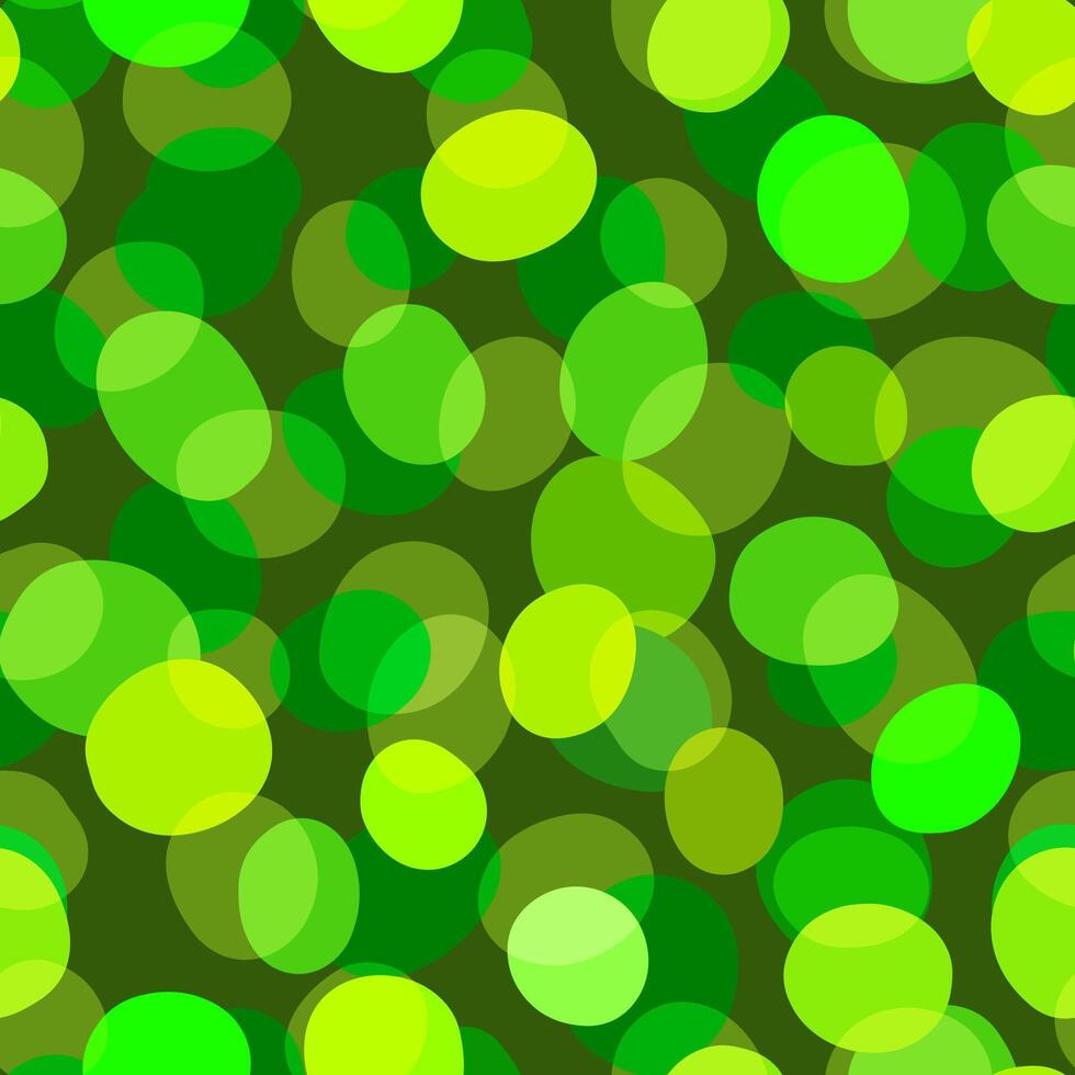 Neon Green and Lime Circles Seamless Pattern with Blur Effect vector