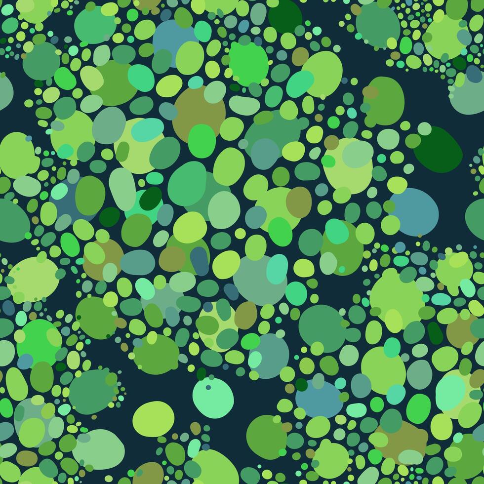 Seamless Pattern of Green Dot Clusters on Dark Green Background vector