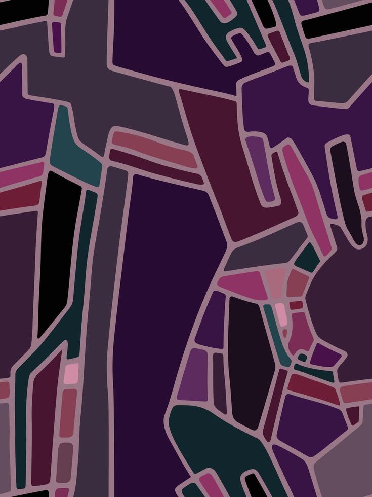 Abstract Stained Glass Geometric Pattern in Muted Pink and Green Tones vector