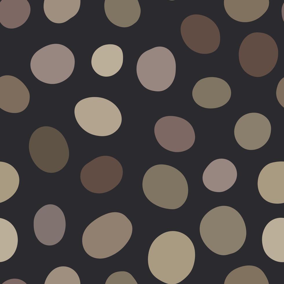 Natural Pebble Dots on Dark Grey Background Pattern vector