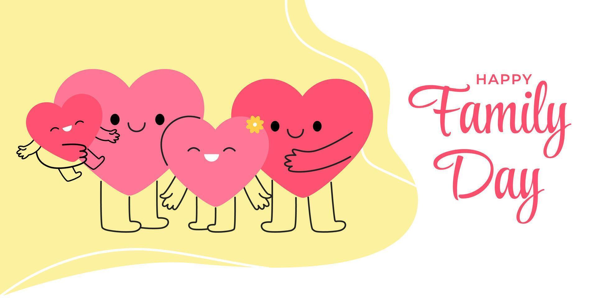 Happy Family Day greeting banner vector