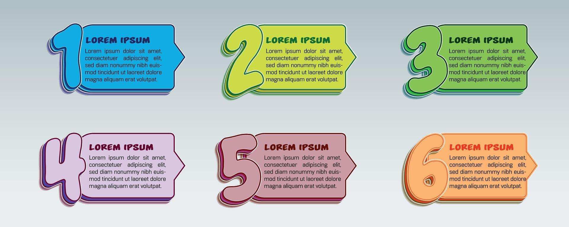 Infographic design template with numbers six option vector