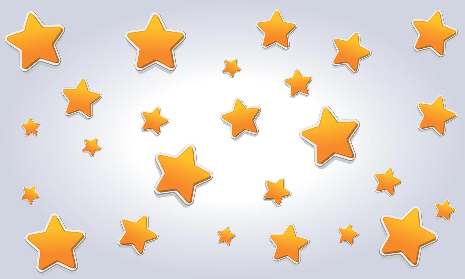 Gold glittering stars confetti pattern on stripe background vector