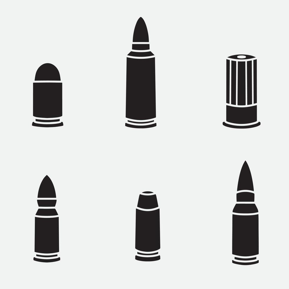 set of ammo good for icon, element design, silhouette design, logo, etc vector