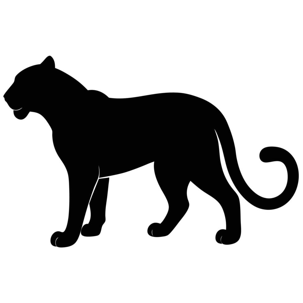 Charming panther silhouette icon for creative logos, designs, and illustrations vector