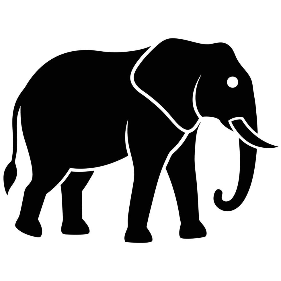 Stylized Elephant Silhouette Icon, Wildlife Symbol vector