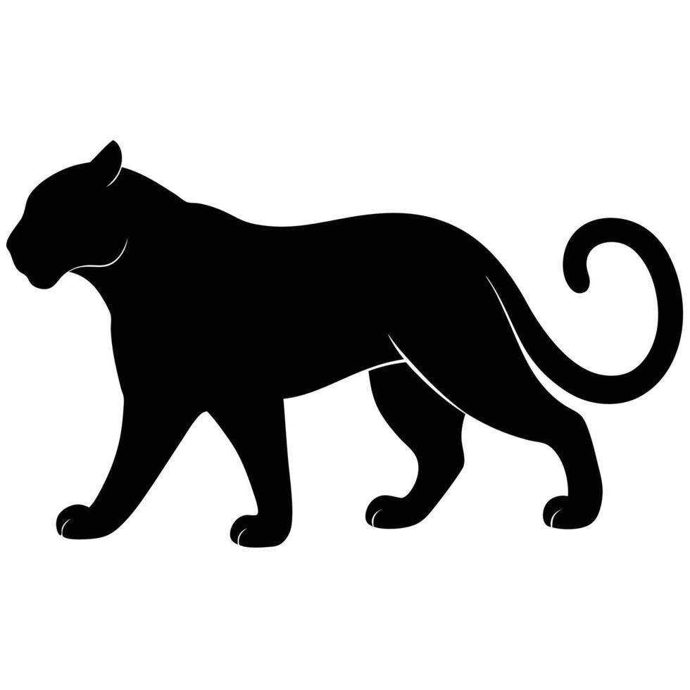 Graceful panther silhouette art icon for modern logos and creative designs vector