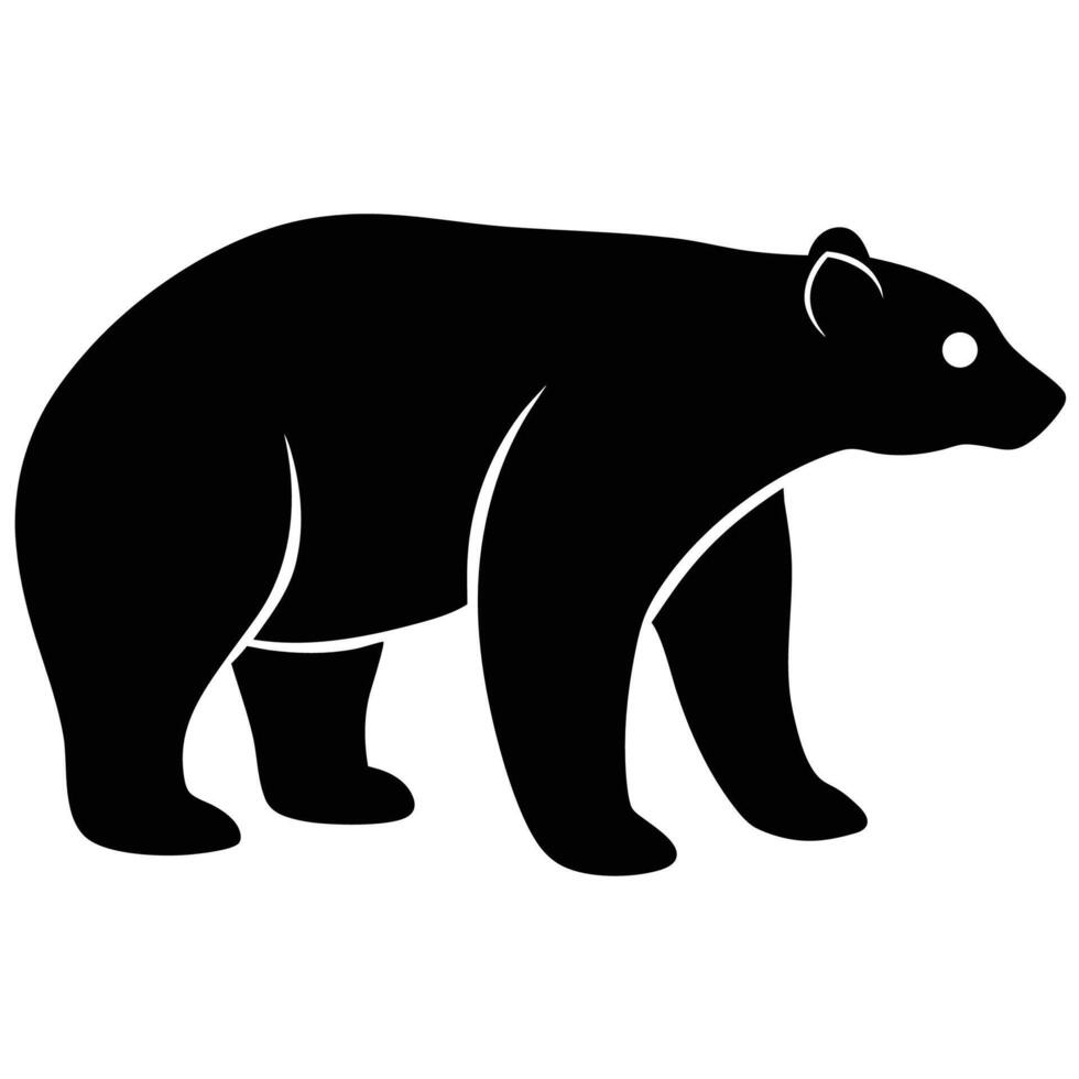 Bold Polar Bear Silhouette Icon for Nature Art vector