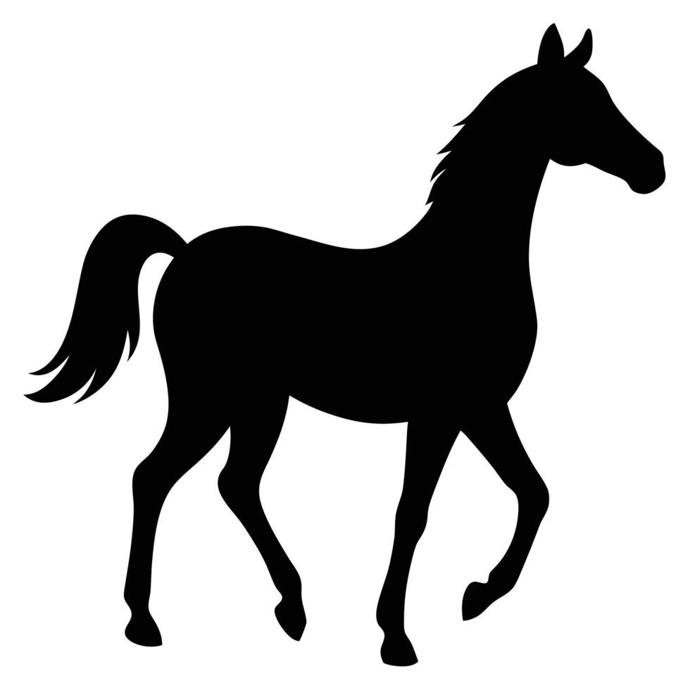 Stylized Arabian horse silhouette icon for nature and animal-themed design vector