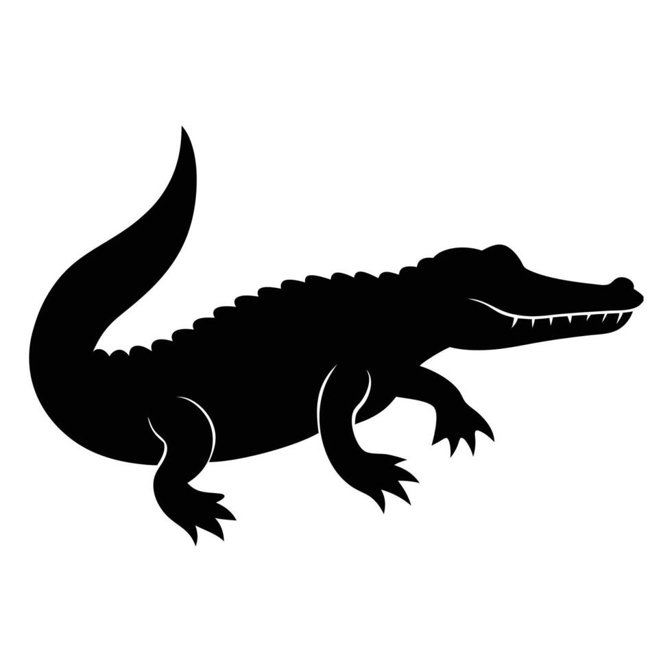 Crocodile Silhouette Icon for Wildlife Design vector