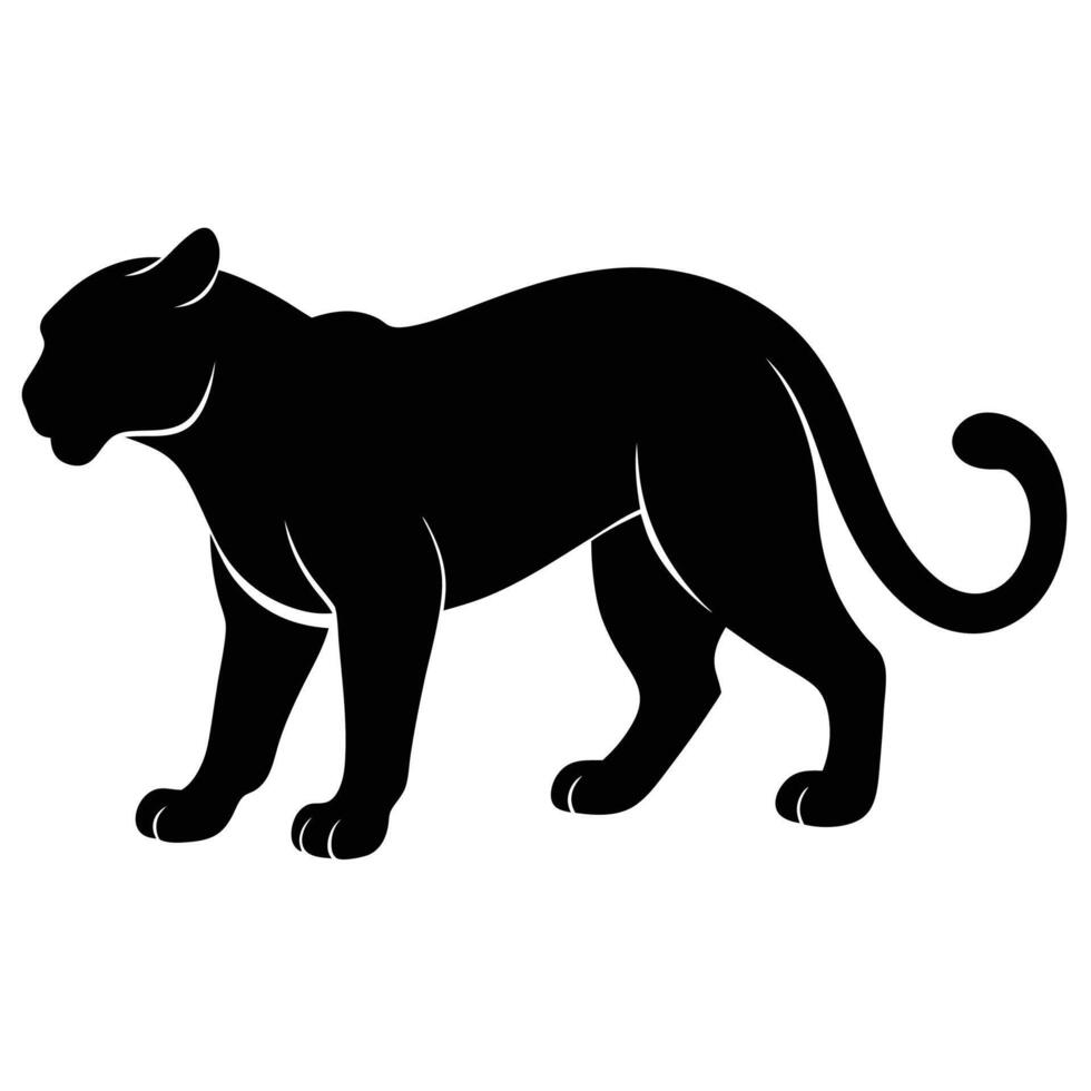Panther silhouette art icon for bold designs and creative projects vector