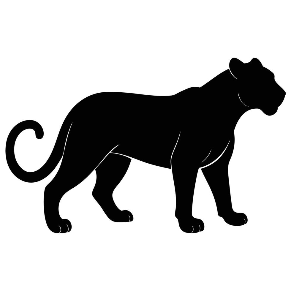 Stylized panther silhouette icon for logos, art designs, and creative branding vector