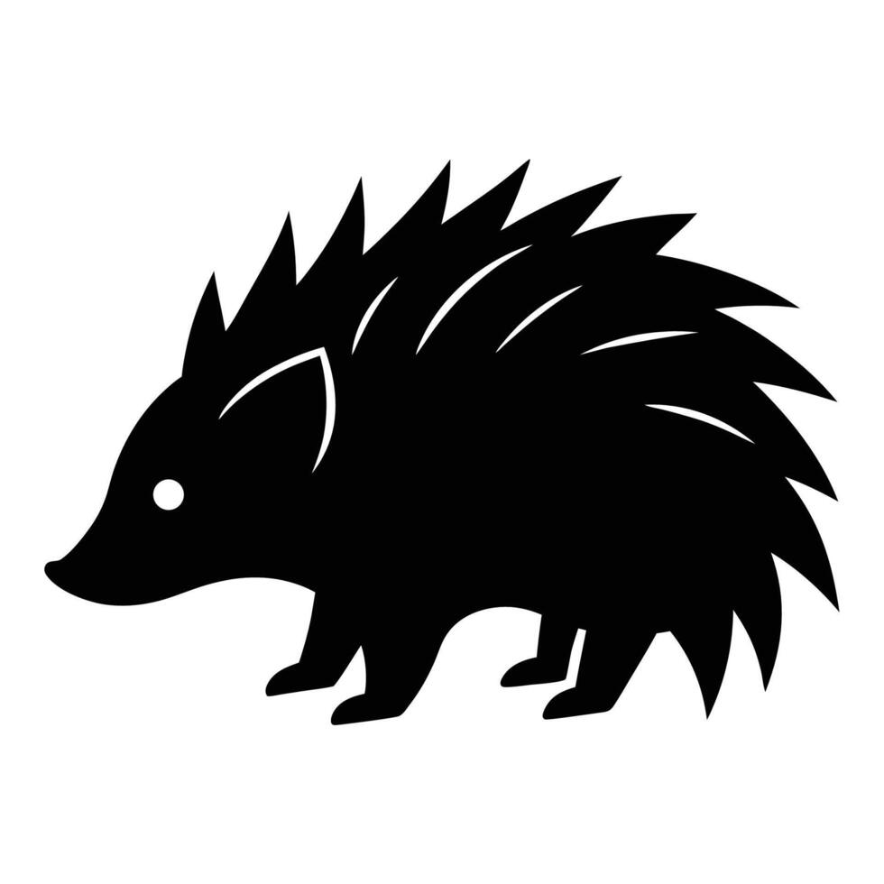 Creative Porcupine Silhouette Icon for Unique Art Designs vector