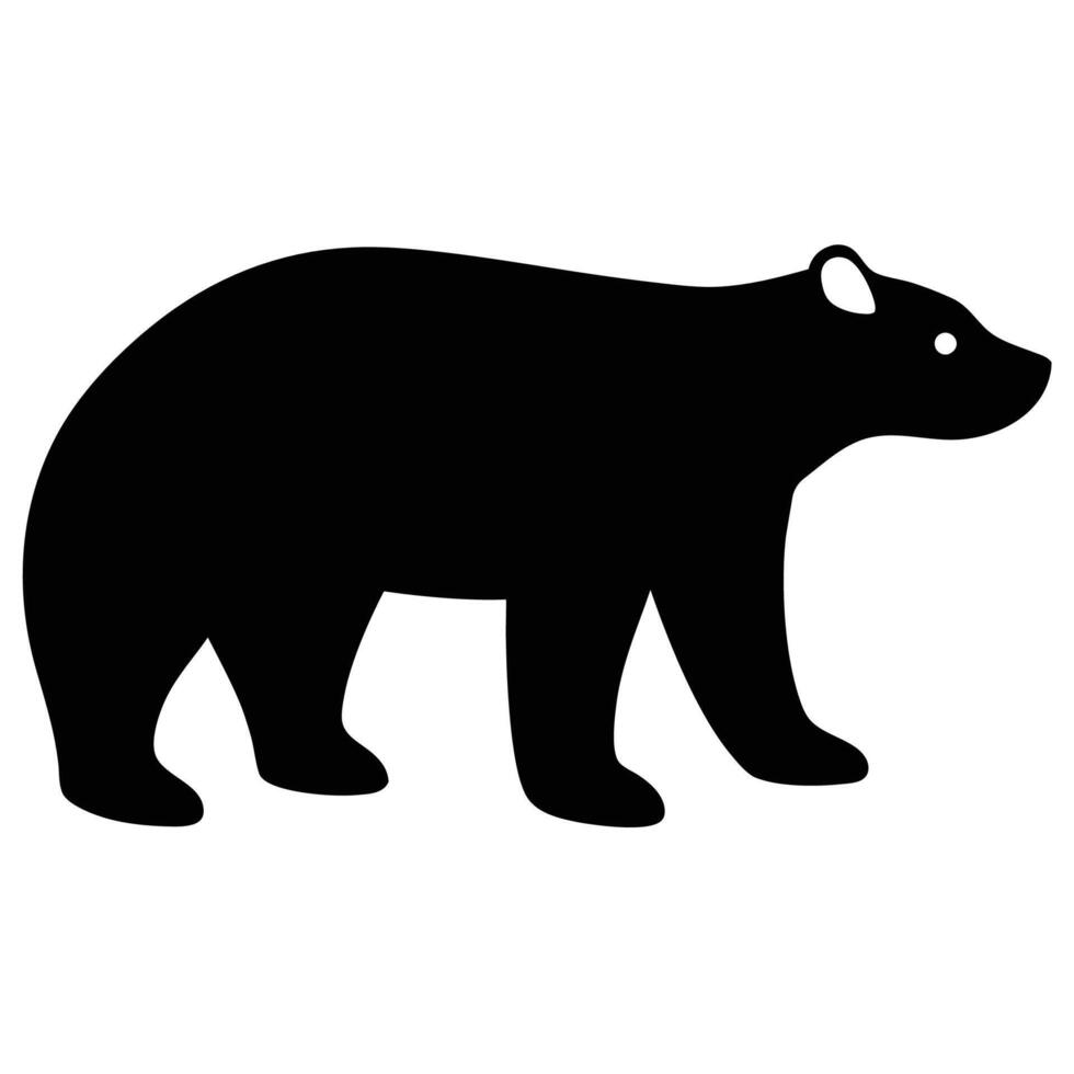 Sleek Polar Bear Silhouette Icon for Winter Design vector