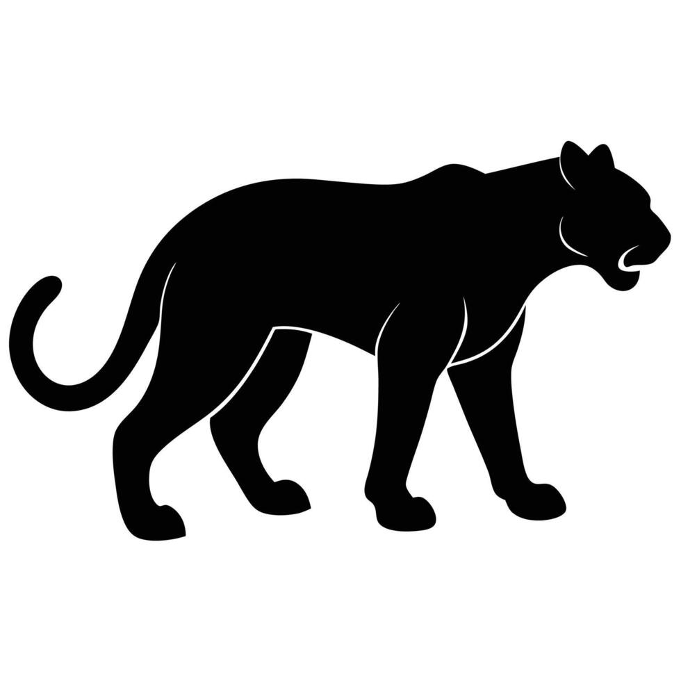 Charming panther silhouette art icon for animal-themed logos and illustrations vector