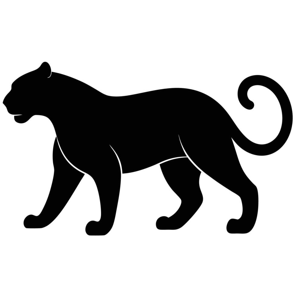 Elegant panther silhouette icon for animal-themed logos, designs, and branding vector