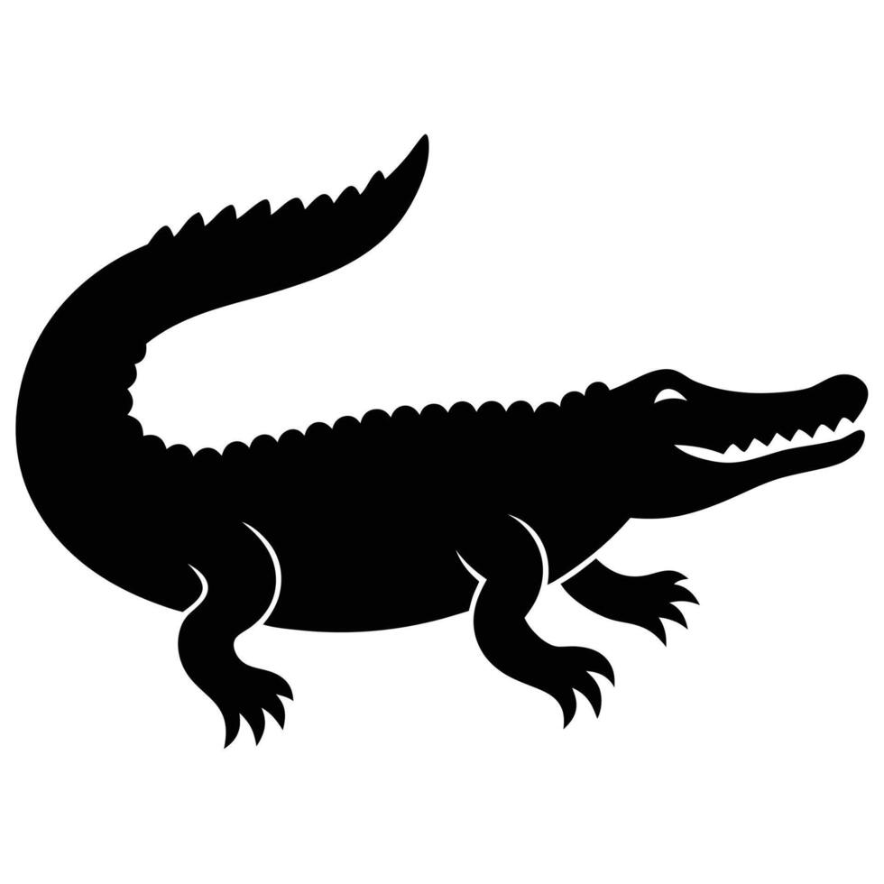 Crocodile Silhouette Icon for Wildlife Illustration vector