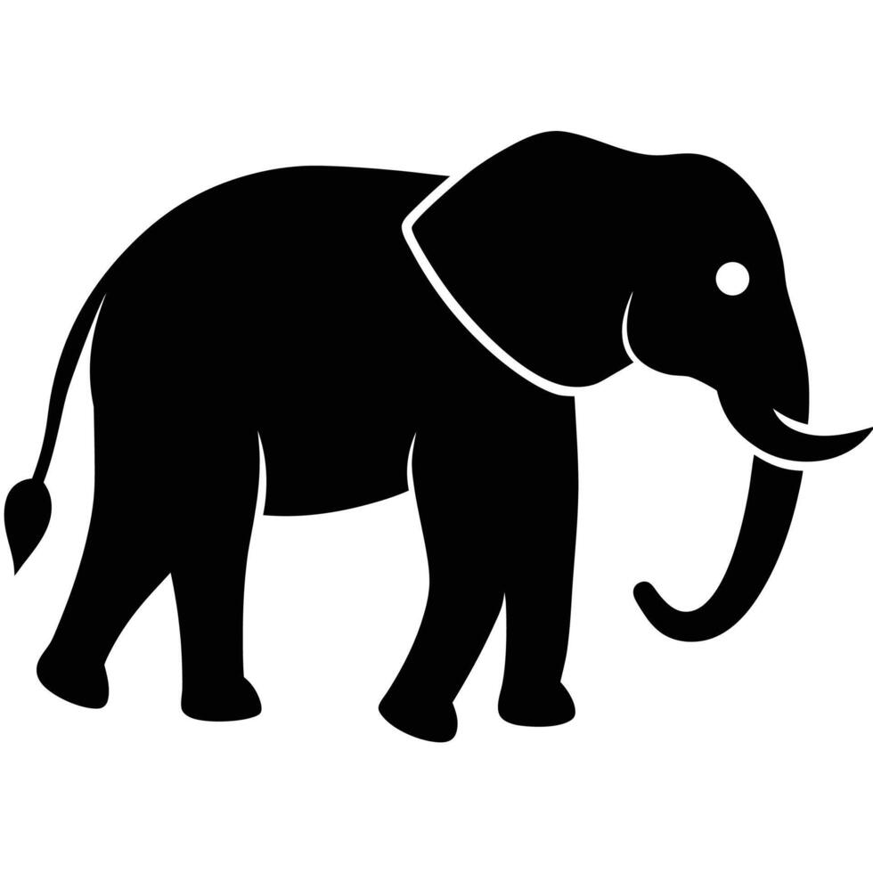 Modern Minimalist Elephant Silhouette Icon vector