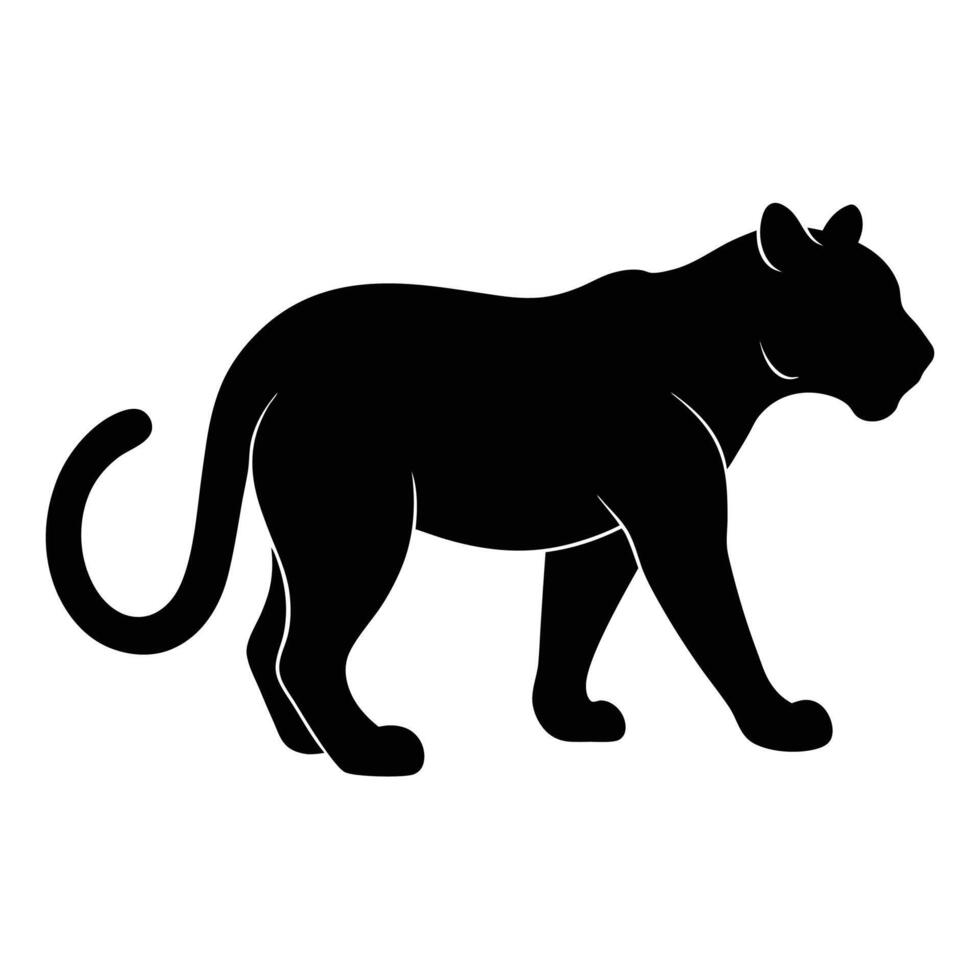 Stylized panther silhouette art icon for sleek and bold creative designs vector