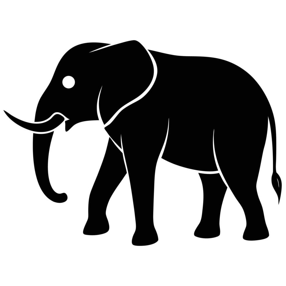 Elegant Elephant Silhouette Icon for Logo or Design vector